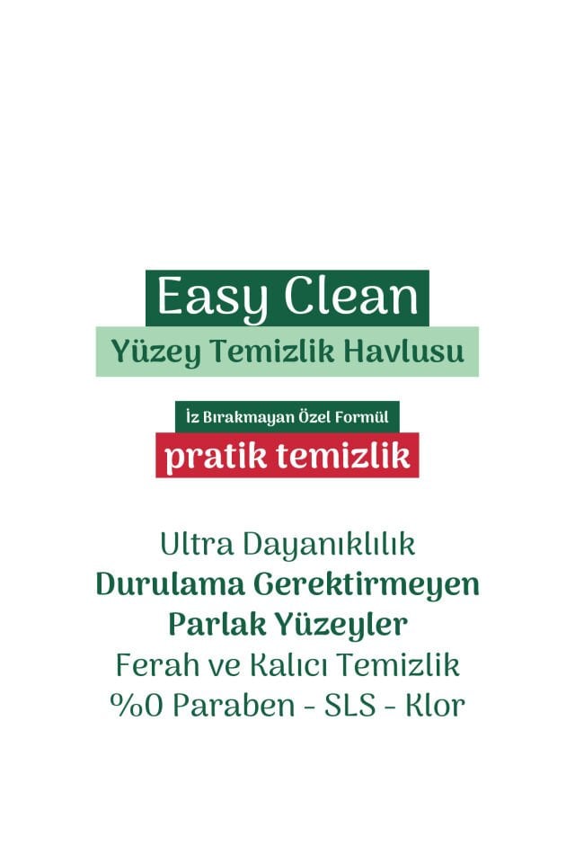 Easy Clean Beyaz Sabun Katkılı Yüzey temizlik Havlusu 3x70 (210 Yaprak)