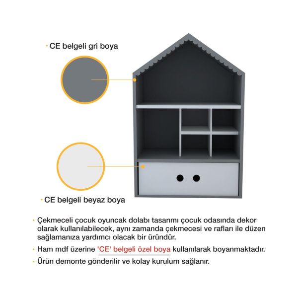 Odunconcept Çocuk Odası Çekmeceli Oyuncak Dolabı