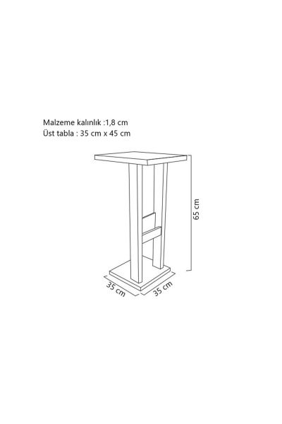 Odunconcept Ahşap Koltuk Yanı Sehpa - Backing