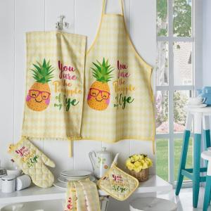 Aryıldız Home Pineapple Önlük-Mutfak Eldiveni+Tukaç+Havlu Set