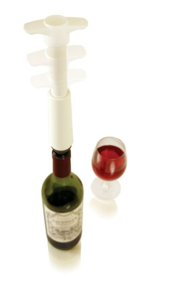 Şarap Vakum Seti / Beyaz (1 pompa + 3 tıpa)