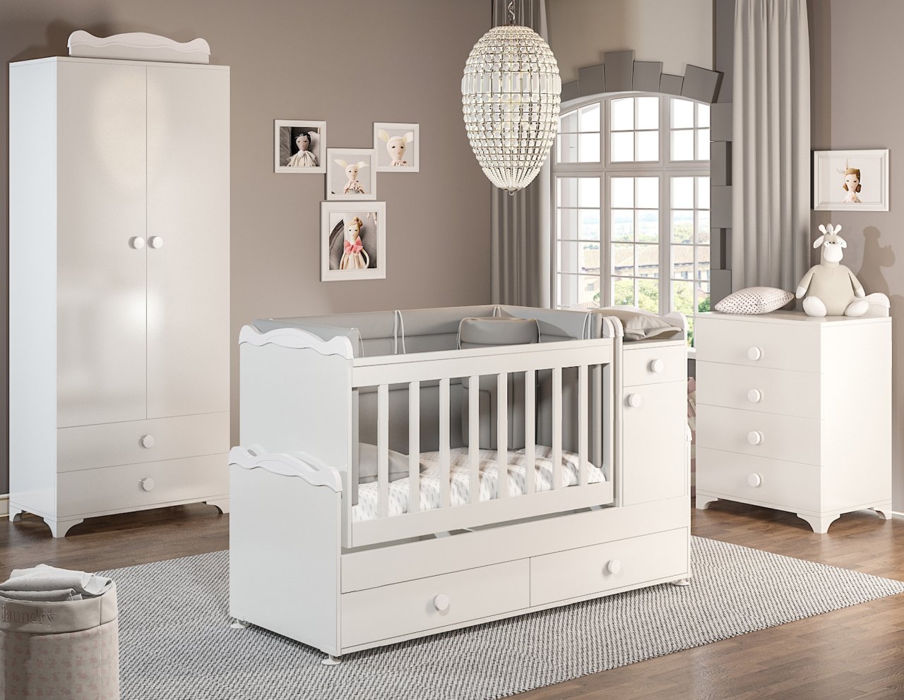 BBY 970 2 Kapılı Bebek odası Takımı Beyaz