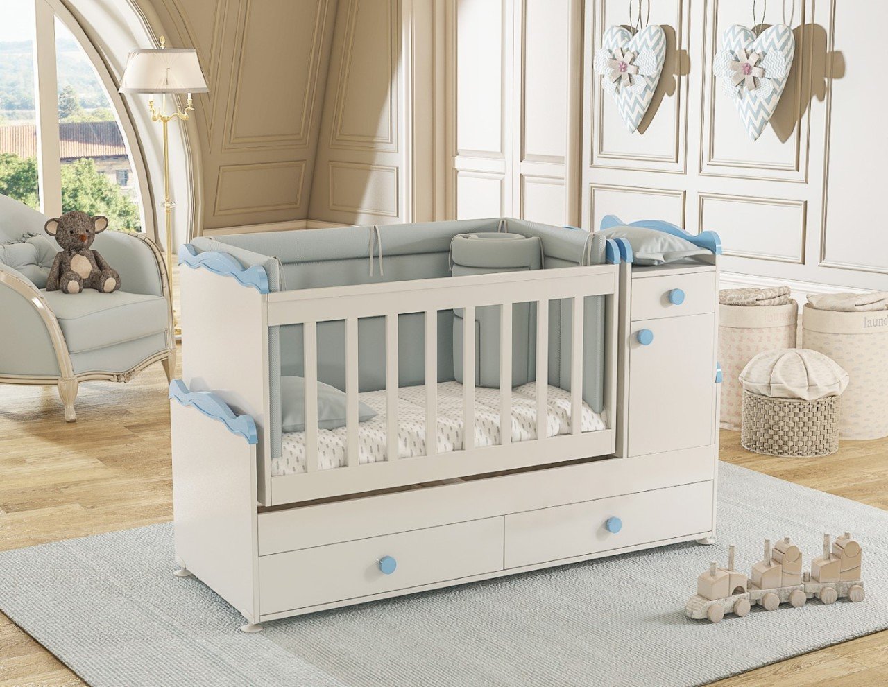 Babysun Sallanır Buyuyen Besik  60x120 Mavi