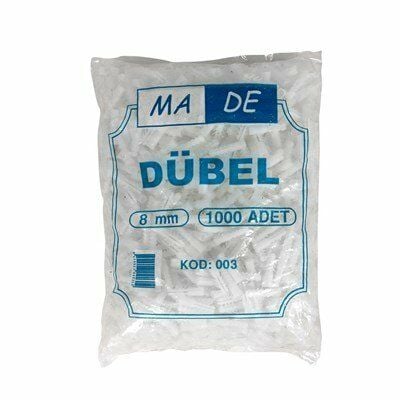 Made 8mm Plastik Dübel 25 Adet