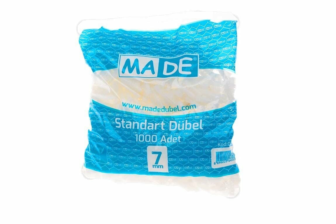 Made 7mm Plastik Dübel 1000 Adet