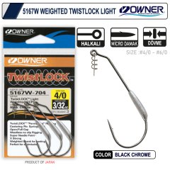 Owner 5167W Weighted Twistlock Light Olta İğnesi