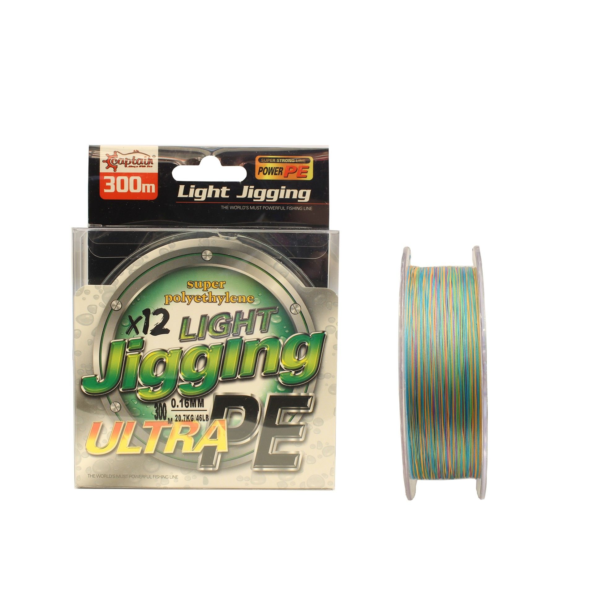 Captain Light Jigging 12X Ultra PE 12 Örgü Jig İpi 300mt Multi Color