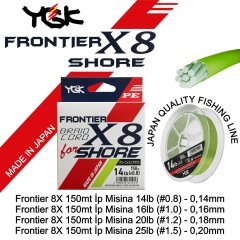 Ygk Frontier Braid Cord Shore X8 İp Misina 150 mt