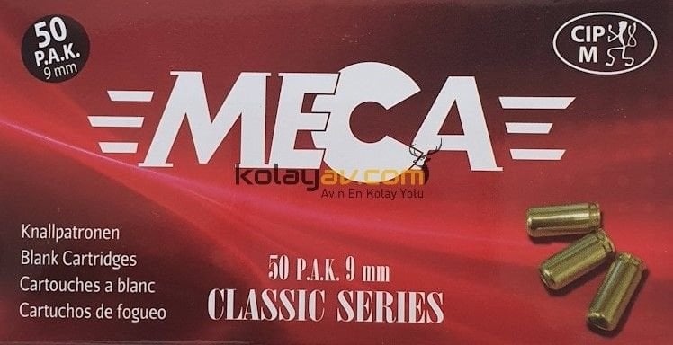 Meca Classic 9 mm Sarı Kurusıkı Mermisi