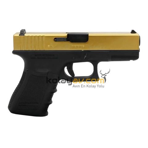 We Glock 19 Gen3 Titanium Gold Blowback Airsoft Tabanca Greengas