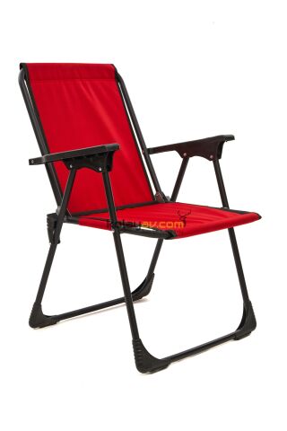 Katlanır Kamp Sandalyesi 2 Adet Kırmızı - Masa Seti