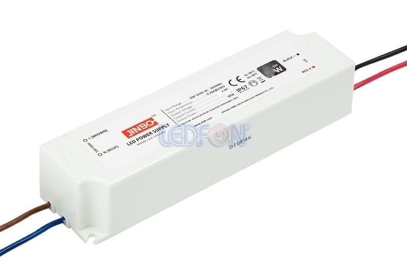 Jinbo 24V 1.5A 36W IP67 Dış Mekan Plastik Adaptör