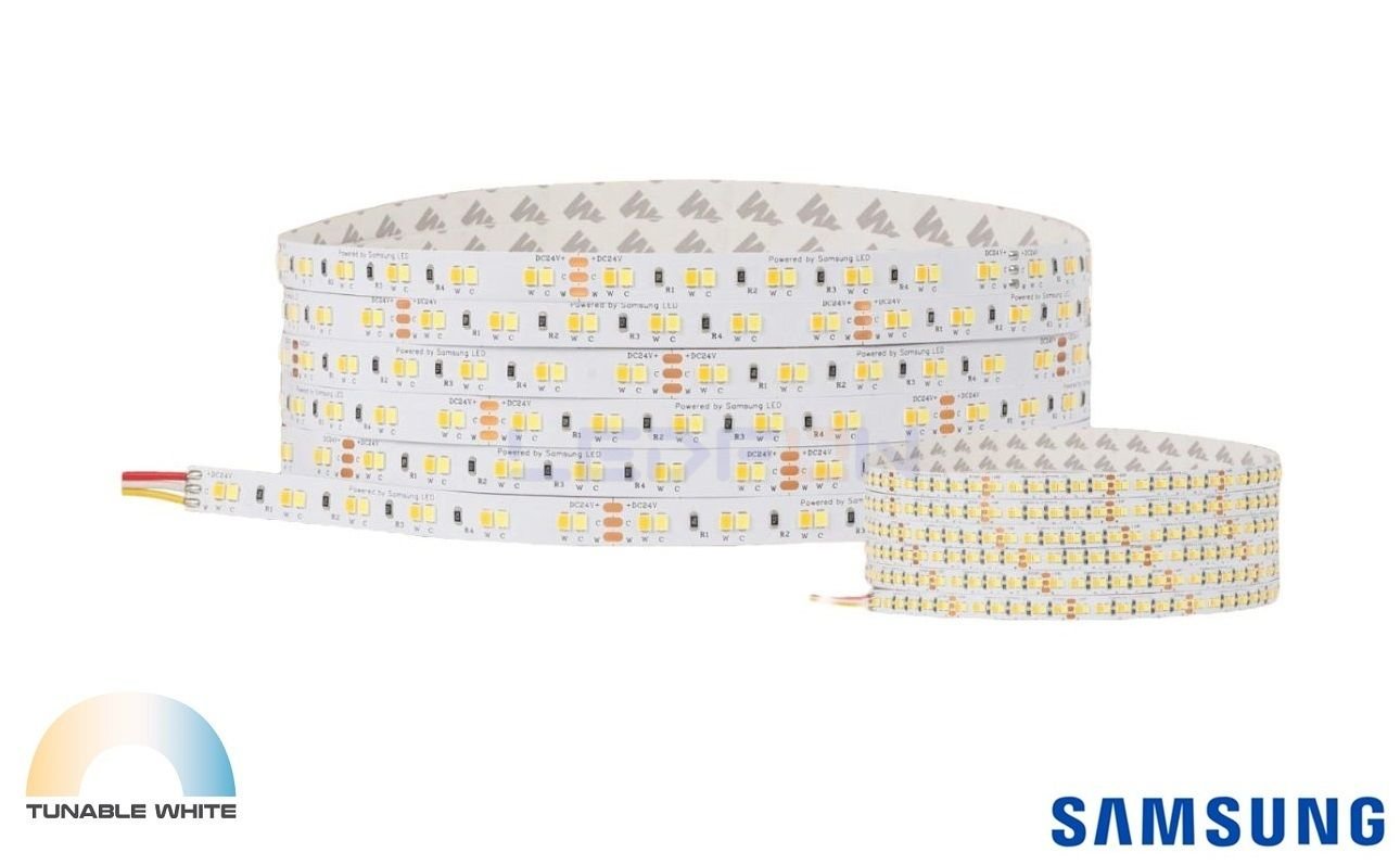 24V 19.2W Samsung 240 Led Silikonsuz 2700K+6500K Tunable White Şerit Led