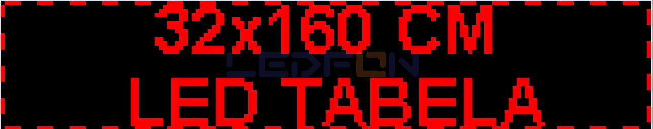 32x160 cm P10 Led Tabela