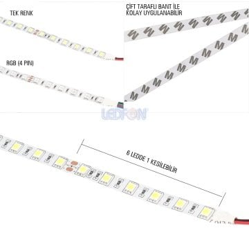 24V 3 Çip Silikonlu Günışığı Şerit Led