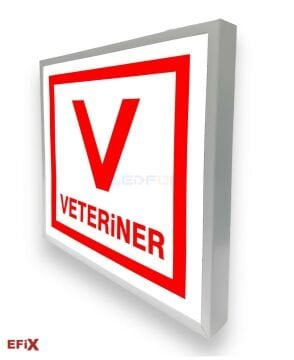 Veteriner V Logo Led Tabela 60x60cm