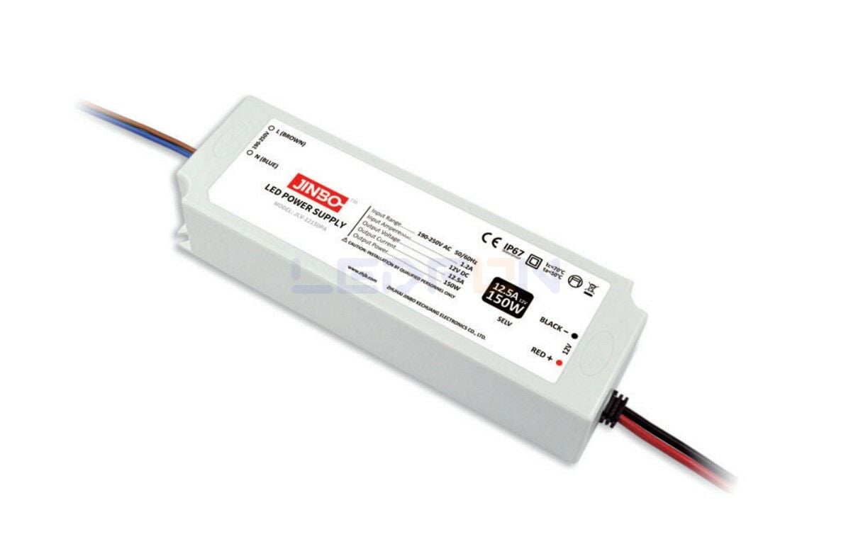 Jinbo 24V 6.25A 150W IP67 Dış Mekan Plastik Kasa Adaptör