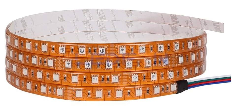 24V 14.4W Bakır PCB 3 Çip IP62 Silikonlu RGB Şerit Led