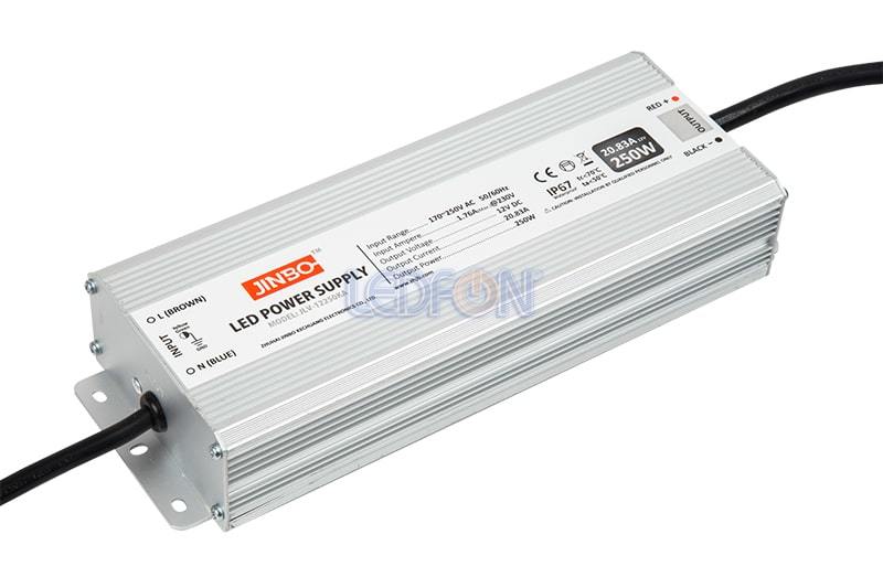 Jinbo 12V 20A 250W IP67 Dış Mekan Adaptör