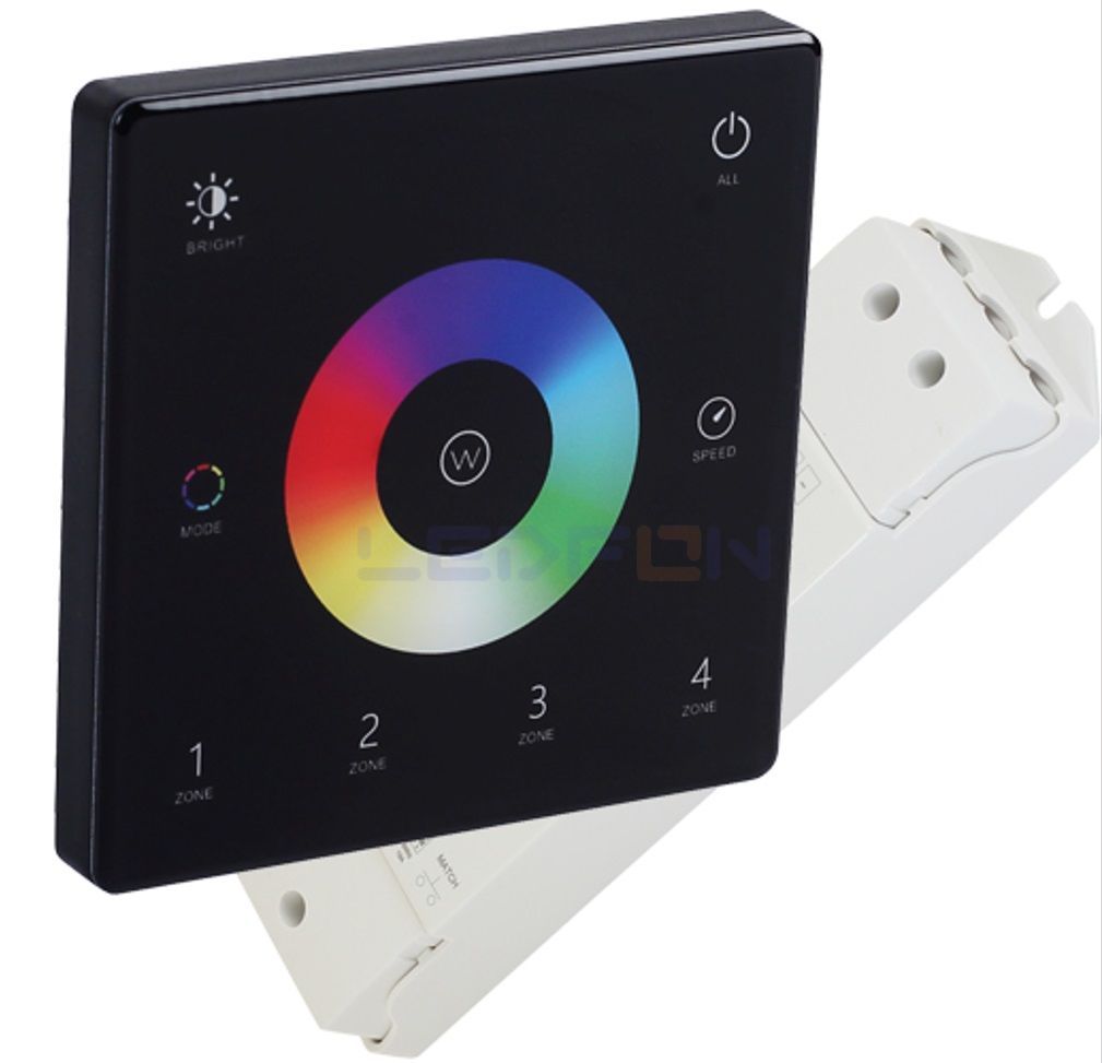 Duvar Tipi Dokunmatik RGB RGBW Kontrol Ünitesi Siyah
