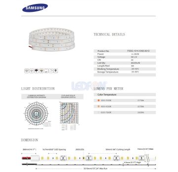 12V 14.4W Samsung 60 Led IP65 Silikonlu 6500K Beyaz Şerit Led