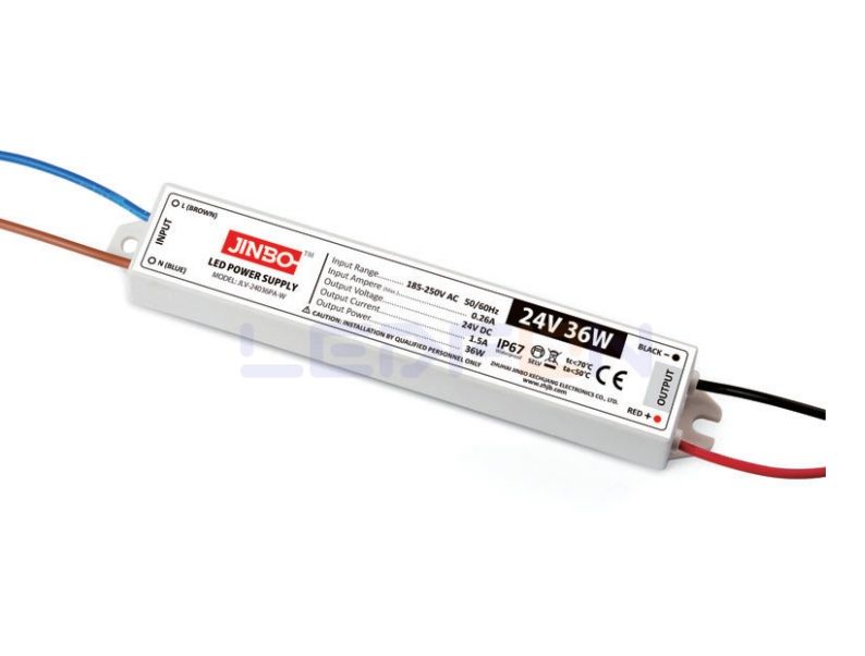Jinbo 12V 3A 36W IP67 Dış Mekan Plastik Kasa Adaptör