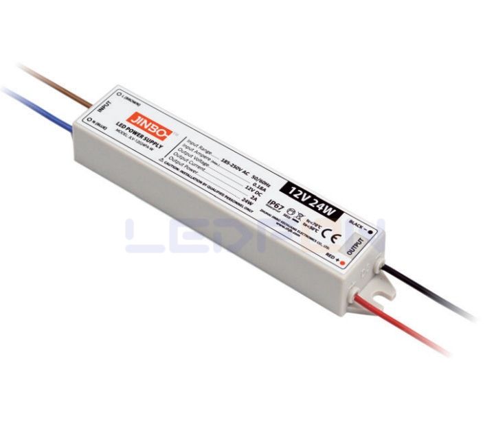 Jinbo 12V 2A 24W IP67 Dış Mekan Plastik Slim Adaptör