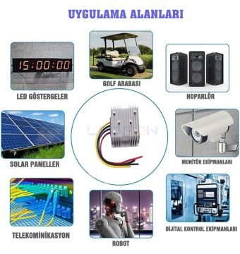 24V 12 Volt 30A Düşürücü Çevirici