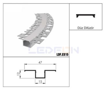 15mm Trimless Sıva Altı Esnek Alüminyum Led Profil