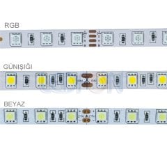 24V 3 Çip Silikonsuz Sarı Şerit Led