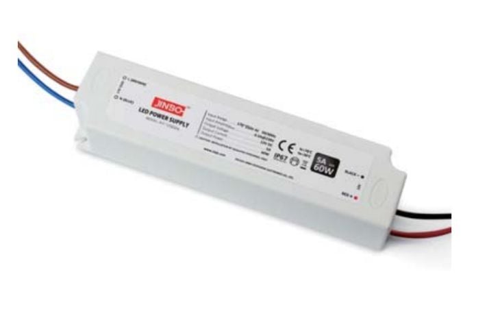 Jinbo 12V 5A 60W IP67 Dış Mekan Plastik Kasa Adaptör