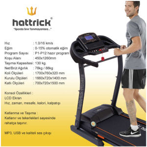 Hattrick 8000 X OTM Eğim 3 Koşu Bandı