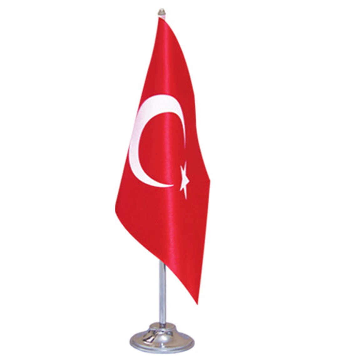 Tekli Türk Bayrağı Gümüş Stand