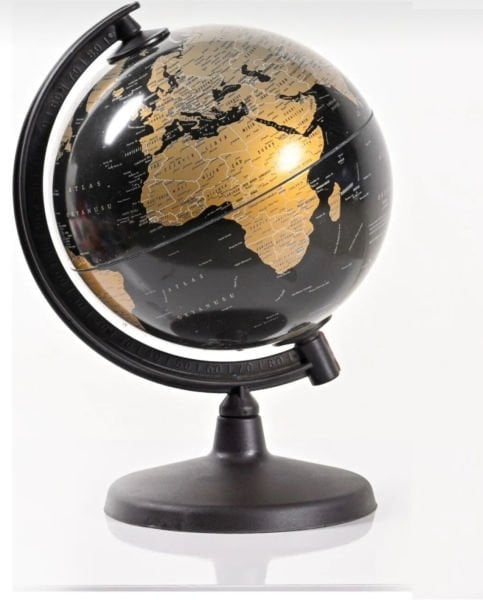 Dünya Küresi Gold Siyah 30cm