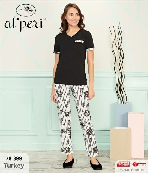 Alperi 78-399 Kısa Kol Kadın Pijama Takımı