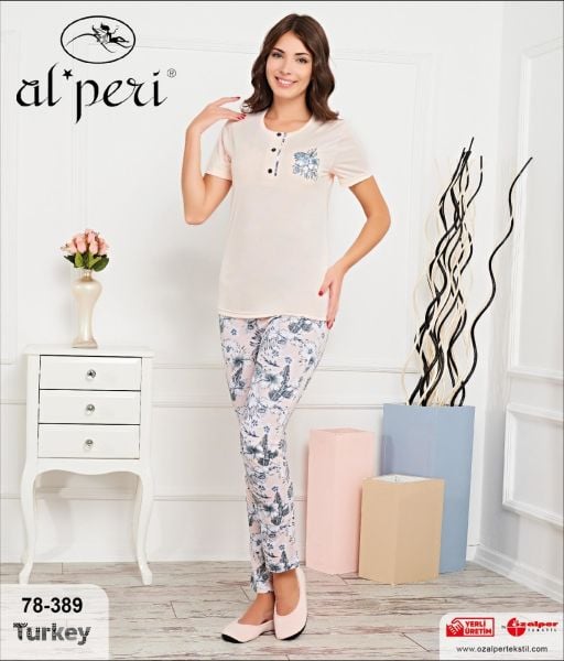 Alperi 78-389 Kısa Kol Kadın Pijama Takımı