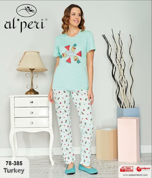 Alperi 78-385 Kısa Kol Kadın Pijama Takımı