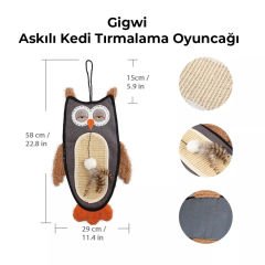 Gigwi kedi oyuncak tırmalama askılı baykuş 7529