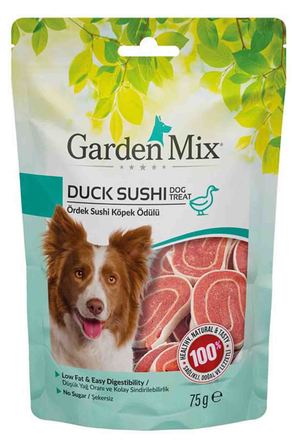 Garden mix köpek ödülü ördek sushi 75gr