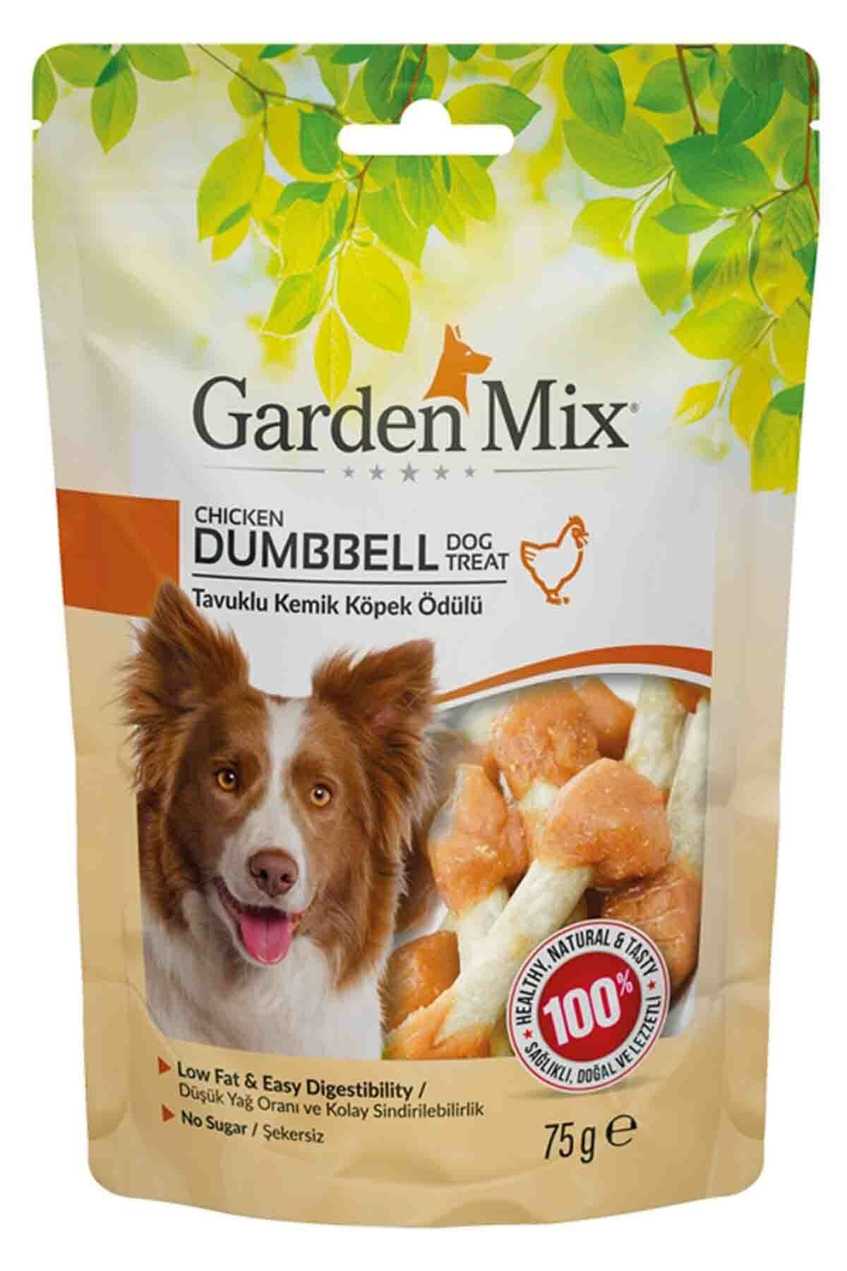 Garden mix köpek ödülü tavuklu dumbbell kemik 75gr