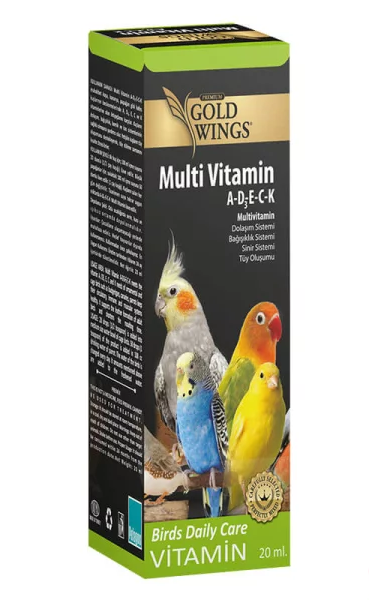 Gold Wings Kuşlar için Tüy Oluşumunu Destekleyici Sıvı MultiVitamin 20ml
