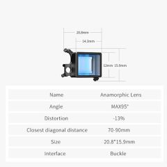 Ulanzi DR-03 Dji Mavic Air 2 1.33x Anamorphic Lens