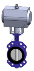Wafer Tip Pnömatik Aktüatörlü Kelebek Vana