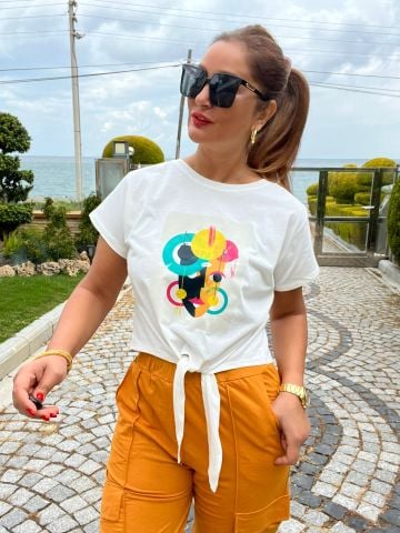 Begona Kadın Ekru T-shirt