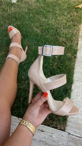 Florina Kadın Bej Mat Topuklu Ayakkabı