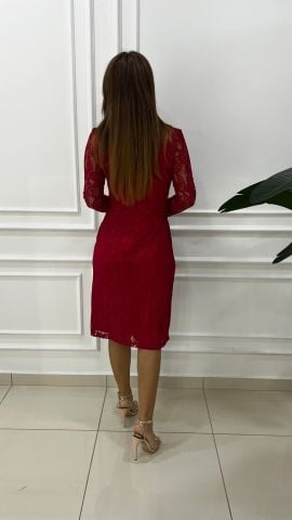 Neff Kadın Dantel Detay Kırmızı Elbise