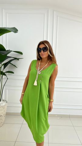 Jagu Kadın Yağ Yeşil Elbise