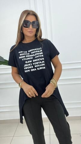 Trage Kadın Siyah T-shirt