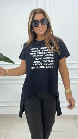 Trage Kadın Siyah T-shirt