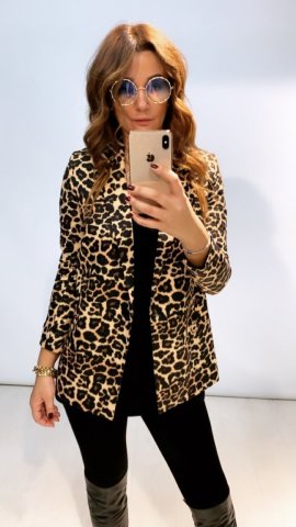 Leopar Desenli Blazer